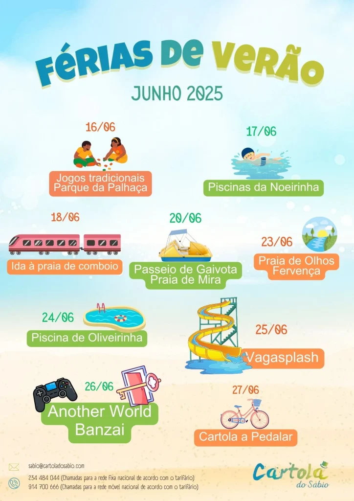 programa férias de verão junho Cartola do Sábio